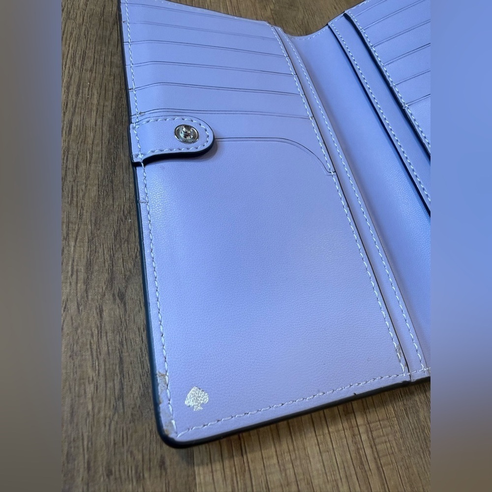 Kate Spade New York White & Lavender Leather Zip Wallet - Picture 4 of 6